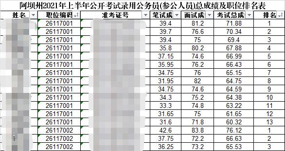 公务员面试结果排名表，选拔人才的公正透明度展现